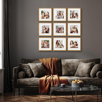 Sheffield Home 9 Piece Gallery Wall Frame Set, 11x14 in. matted to 8x10 in. (Matte Black)