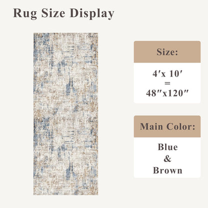 2x3 Washable Non-Slip Area Rug - Soft Low Pile Throw Rug for Kitchen Entryway Bedroom - Modern Indoor Door Mat with Rubber Backing (Beige Grey) - Colors A
