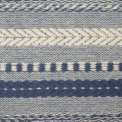 DII Farmhouse Braided Stripe Table Runner Collection, 15x72 (15x77, Fringe Included), Black