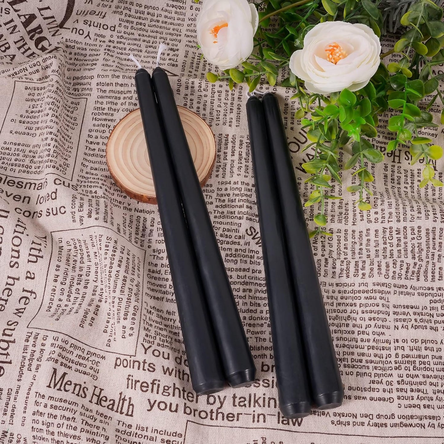 Viyffo Taper Candles, 10 Inch, 4 Pack, Olive Glow – Unscented, Dripless & Smokeless Design, Up to 8 Hour Burn – Long Tall Taper Candlesticks for Wedding, Dinner & Home Decor