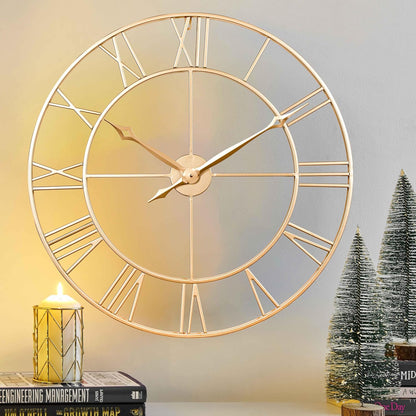 CLXEAST 30 Inch Large Wall Clock Modern, Oversized Roman Numeral Decorative Black Metal Wall Clock for Living Room Decor,House Warming Gifts New Home