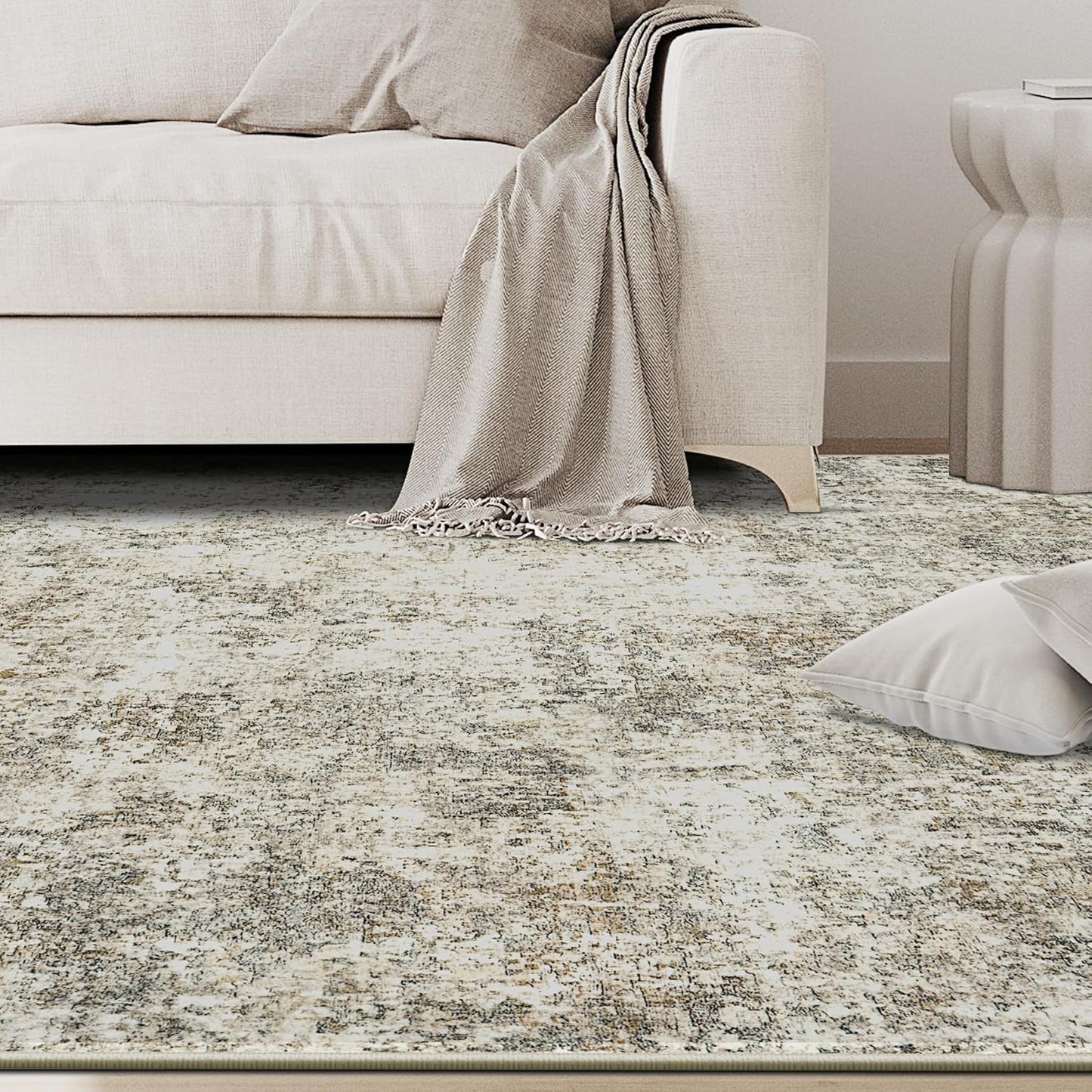 8x10 Area Rugs for Living Room Rug Washable: Abstract Large Rug for Dining Room Bedroom Carpet Non Slip 8 by 10 Indoor Modern Nursery Home Office Blue Grey