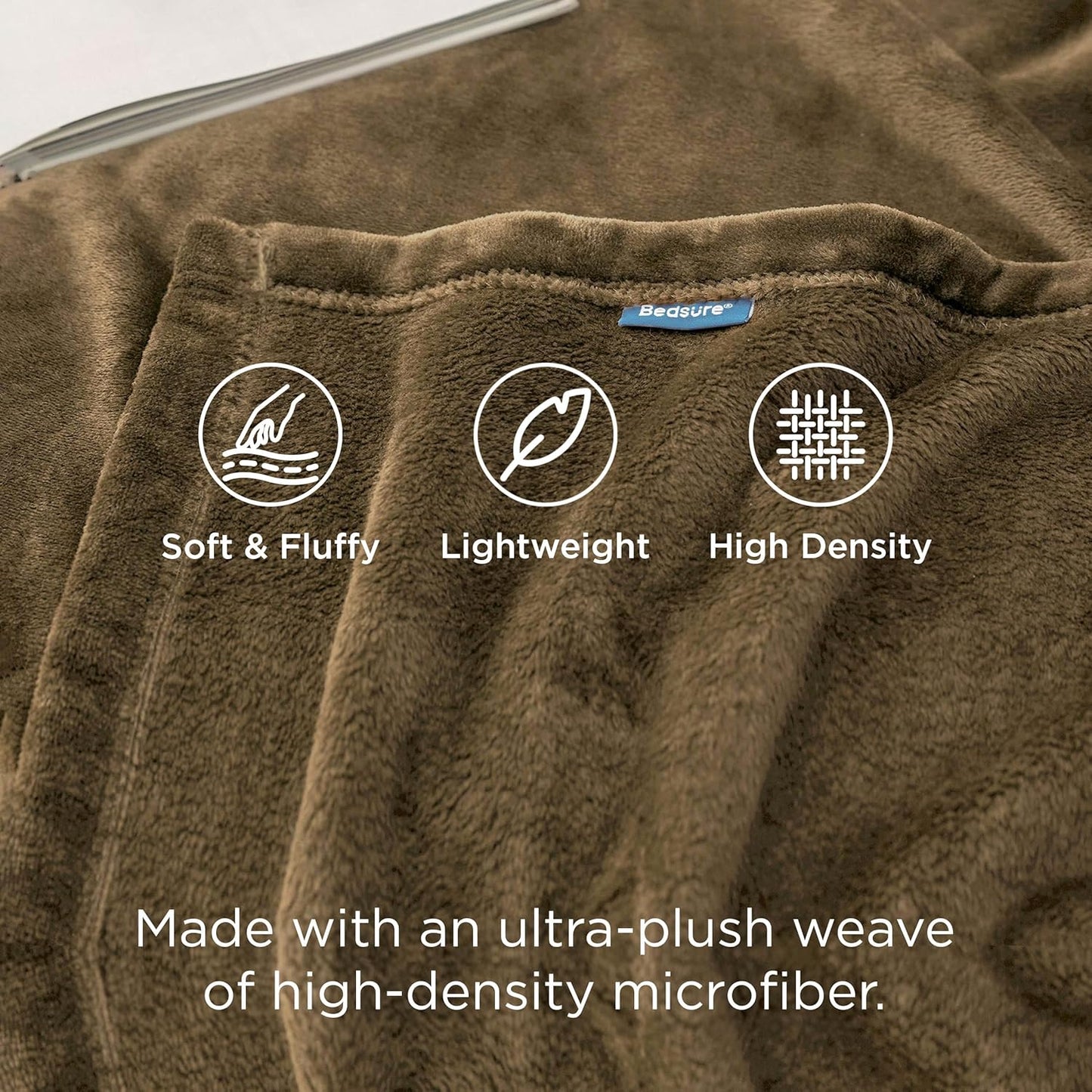 Bedsure GentleSoft Fleece Throw Blanket for Couch Grey - Lightweight Plush Fuzzy Cozy Soft Blankets and Throws for Sofa, Couch, Travel, Camping, 50x60 inches - Colors B