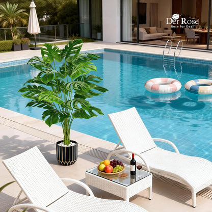 Der Rose 44" Fake Palm Tree Artificial Tree Faux Plant for Indoor and Outdoor Home Office Living Room Porch and Balcony Decor