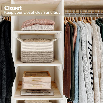Goodpick Cube Storage Bins - Towel, Book, Cloth, Shoes, Closet Shelf Woven Baskets for Office, Baby Laundry, Toys, 13''x10''x9''