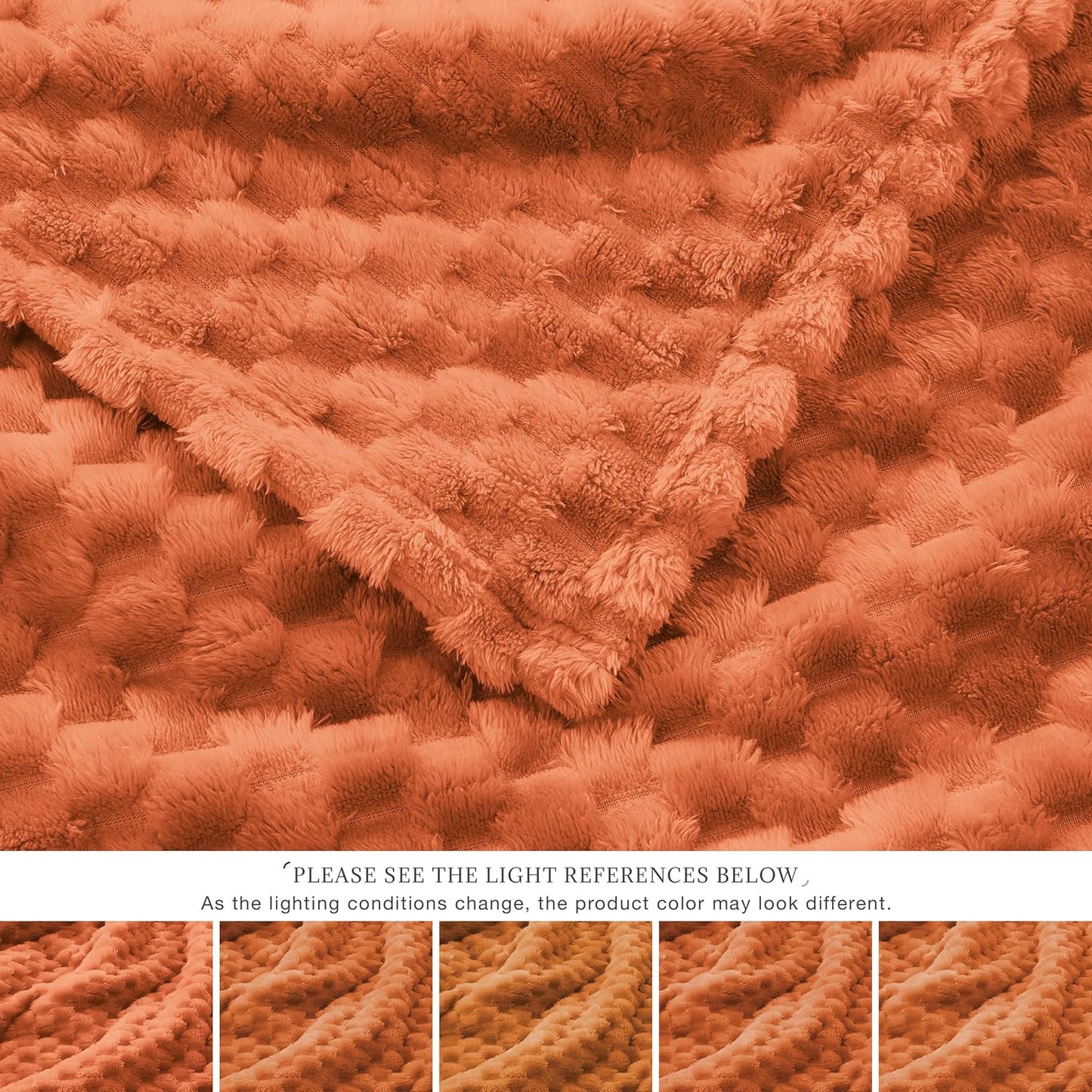 EXQ Home Fleece Throw Blanket for Couch or Bed - 3D Imitation Turtle Shell Jacquard Decorative Blankets - Cozy Soft Lightweight Fuzzy Flannel Blanket Suitable for All Seasons(50"×60",Beige)