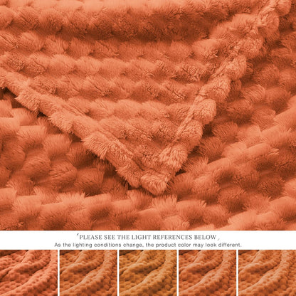 EXQ Home Fleece Throw Blanket for Couch or Bed - 3D Imitation Turtle Shell Jacquard Decorative Blankets - Cozy Soft Lightweight Fuzzy Flannel Blanket Suitable for All Seasons(50"×60",Beige)