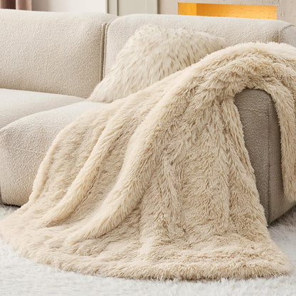 Bedsure GentleSoft Fluffy Fuzzy Faux Fur Throw Blanket for Couch, Soft Sherpa Fleece Cozy Gifts for Women, Plush Bed Blanket Room Decor for Men, Thick Warm Minky Teen Gifts Winter Bedding