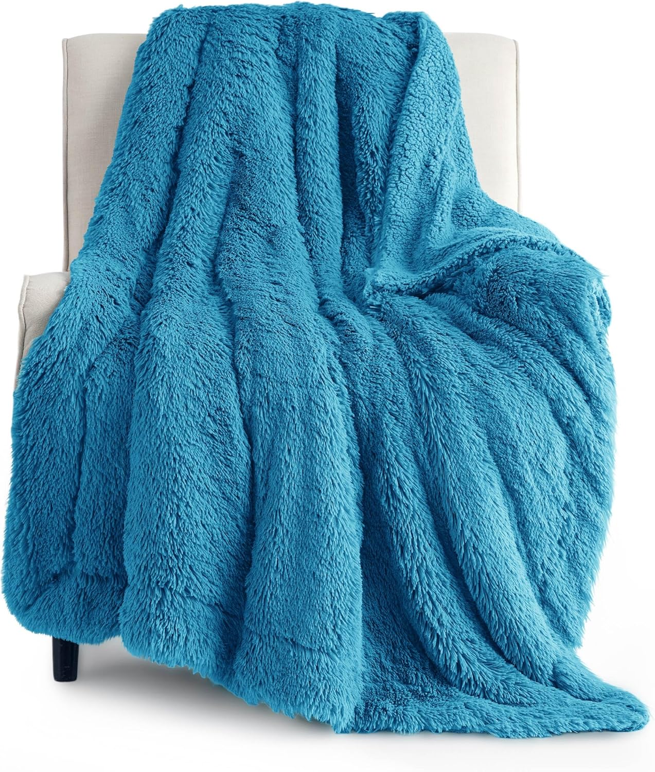 Bedsure GentleSoft Fluffy Fuzzy Faux Fur Throw Blanket for Couch, Soft Sherpa Fleece Cozy Gifts for Women, Plush Bed Blanket Room Decor for Men, Thick Warm Minky Teen Gifts Winter Bedding
