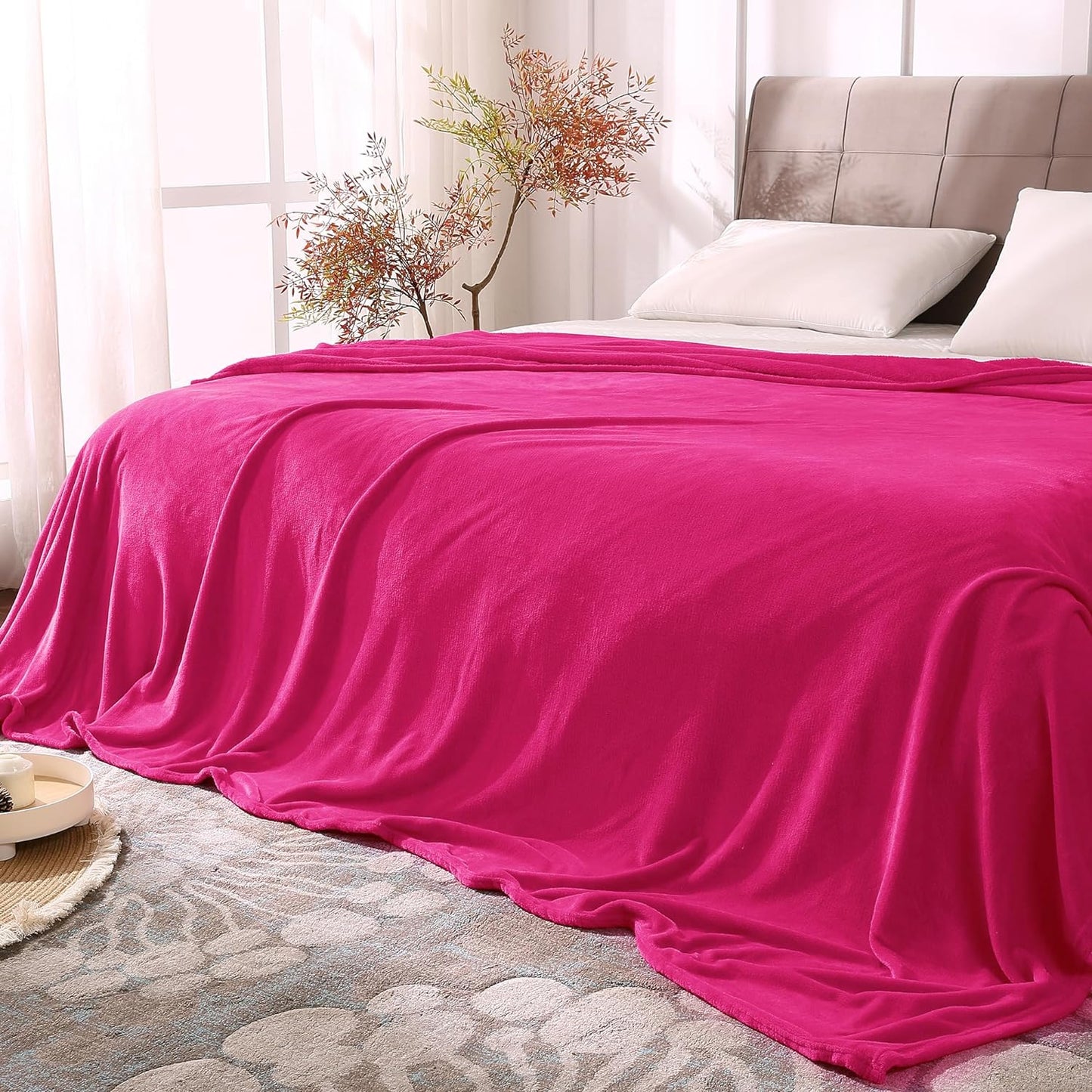 BEDELITE Fleece Blanket Black Throw Blankets for Couch & Bed, Luxury Plush Cozy Fuzzy Blanket 50x60 inches, Super Soft Warm Lightweight Throw Blanket for Travel Camping - Colors A