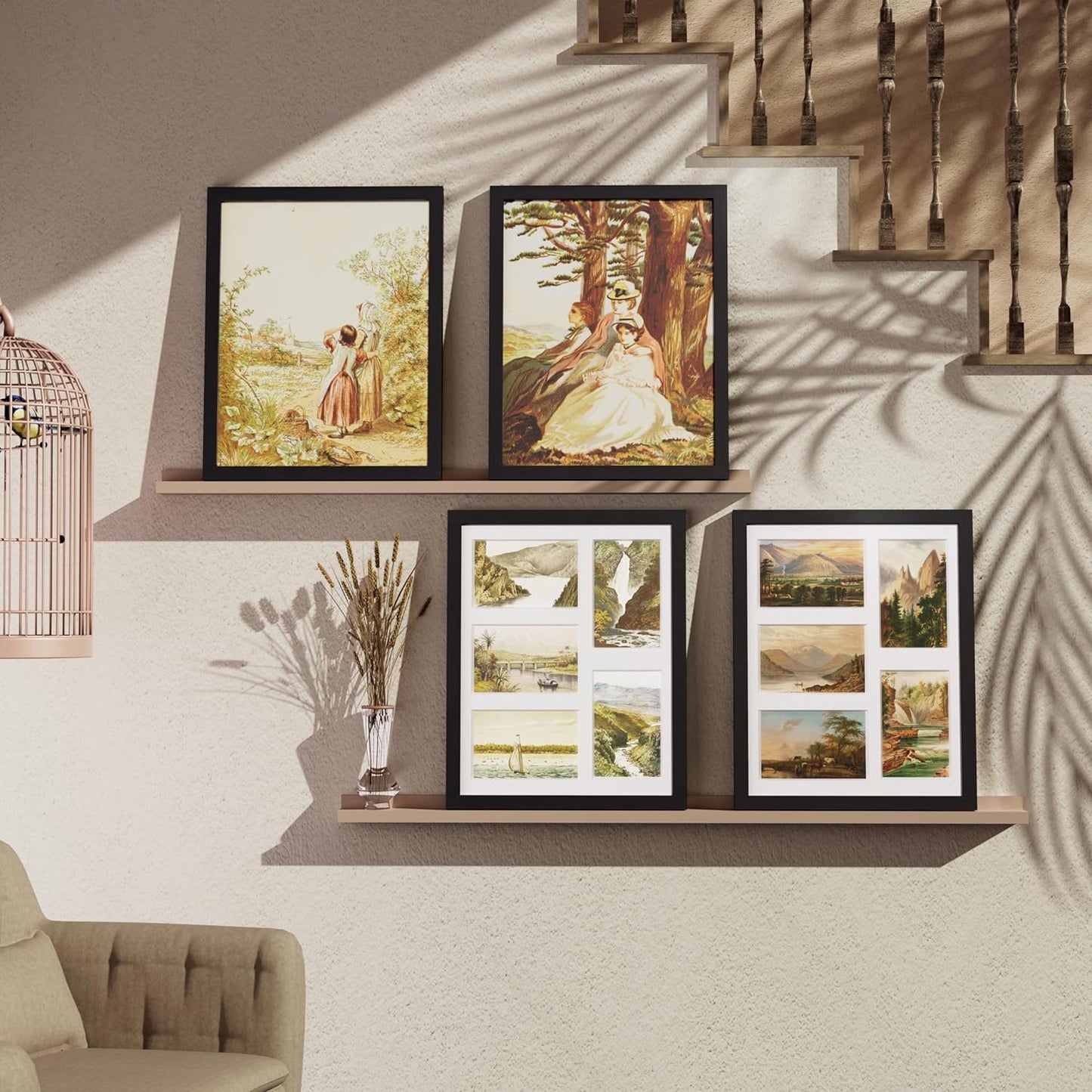 Vittanly 11x14 Collage Picture Frame, Displays 5Pcs 4x6 Pictures with Mat or 1Pcs 11x14 without Mat for Wall Mounting, Picture Frames Collage Wall Decor in Black, 1 Pack