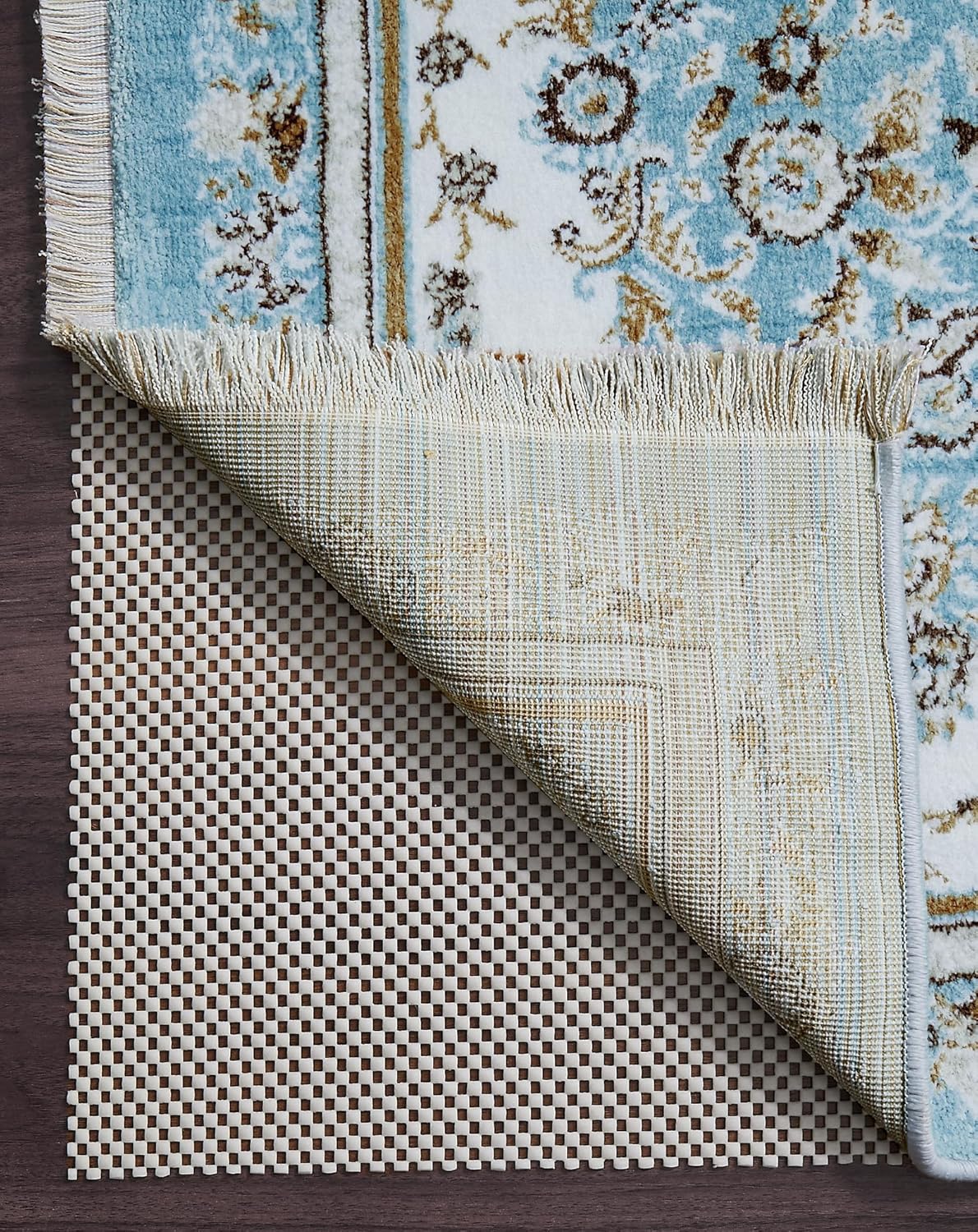 Veken Non Slip Rug Pad Gripper 8 x 10 Feet Extra Thick Pads for Any Hard Surface Floors, Keep Your Rugs Safe and in Place, Under Carpet Anti Skid Mat - Colors A