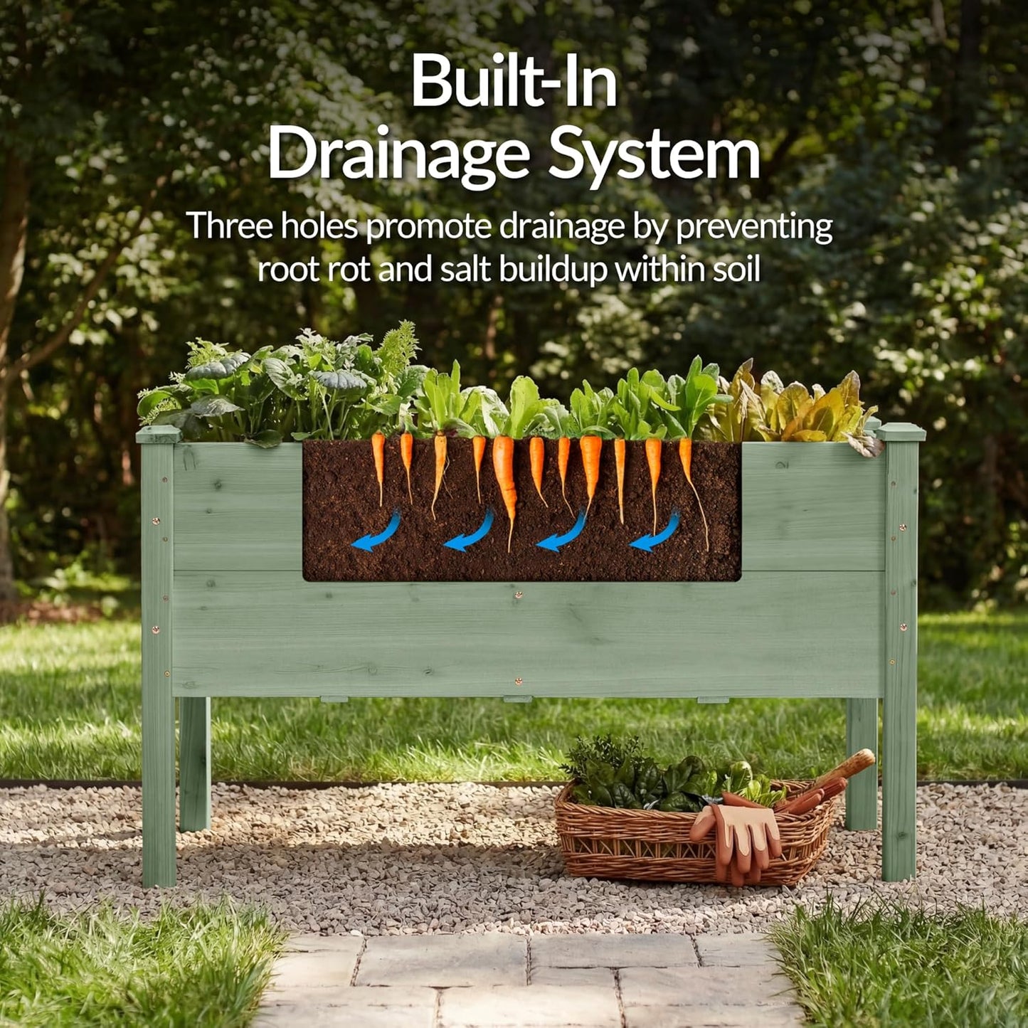 Best Choice Products 72x24x30in Raised Garden Bed, Elevated Wood Planter Box Stand for Backyard, Patio, Balcony w/Divider Panel, 6 Legs, 300lb Capacity - Natural