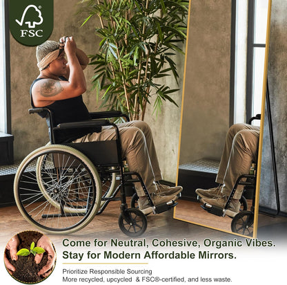 NicBex Full Length Mirror with Stand, 56"x19" Aluminum Alloy Frame Floor Mirror, Black, Shatter-Proof Glass - Free Standing, Leaning Against Wall or Wall-Mounted, for Bedroom Living Room Dressing Room