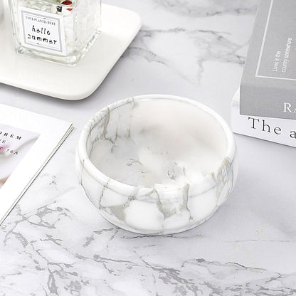 4.72 Inch Small Decorative Bowls, Natural Marble Decorative Bowls for Home Decor, Key Bowl, Coffee Tables Centerpiece, Soap Serving Bowl, Incense Burner, Smudge Bowl