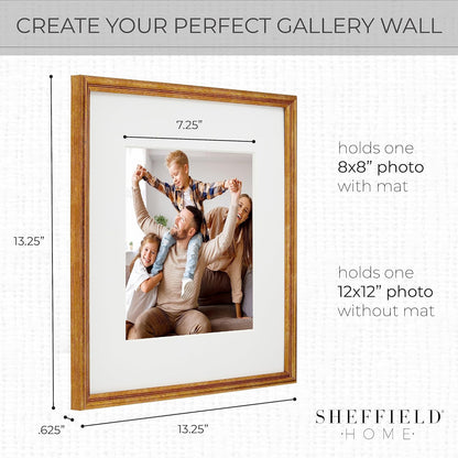 Sheffield Home 9 Piece Gallery Wall Frame Set, 11x14 in. matted to 8x10 in. (Matte Black)