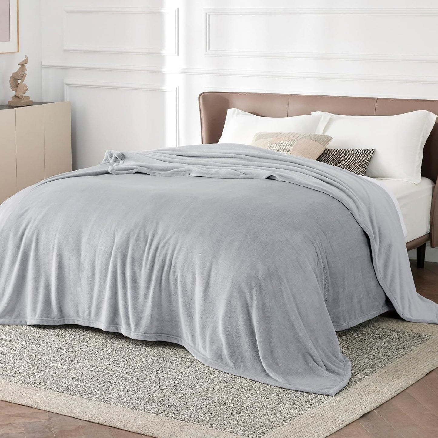 Bedsure GentleSoft Fleece Throw Blanket for Couch Grey - Lightweight Plush Fuzzy Cozy Soft Blankets and Throws for Sofa, Couch, Travel, Camping, 50x60 inches - Colors B