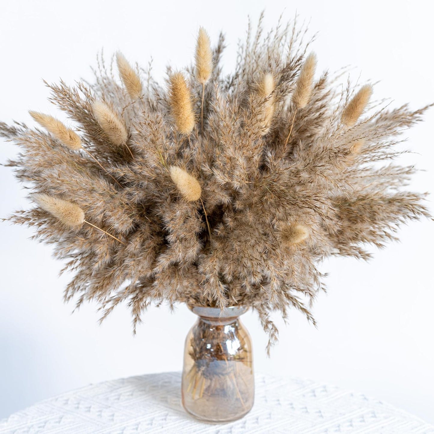 Fluffy Boho Decor Dried Grass - Dried Pampas Grass Short pompas Grass Vase Filler Dried Flowers Wedding Home Table Rustic Farmhouse Decor