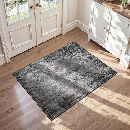 Ompaa 2x6 Rug Runners for Hallways Kitchen Runner Rug Non Slip Washable Grey Long Runner Rugs with Rubber Backing Soft Abstract Carpet Runner for Hallways, Kitchen, Bedroom, Bathroom, Entryway - Colors A