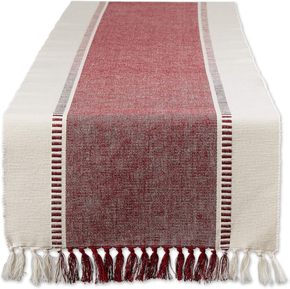 DII Dobby Stripe Woven Table Runner, 13x72-inch, French Blue