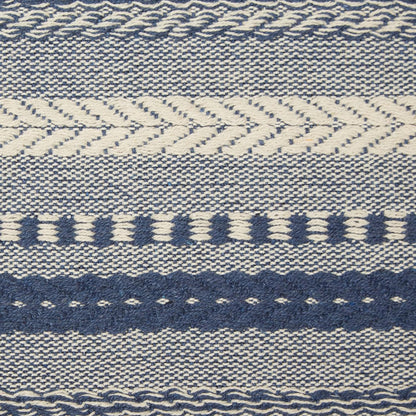 DII Farmhouse Braided Stripe Table Runner Collection, 15x72 (15x77, Fringe Included), Black