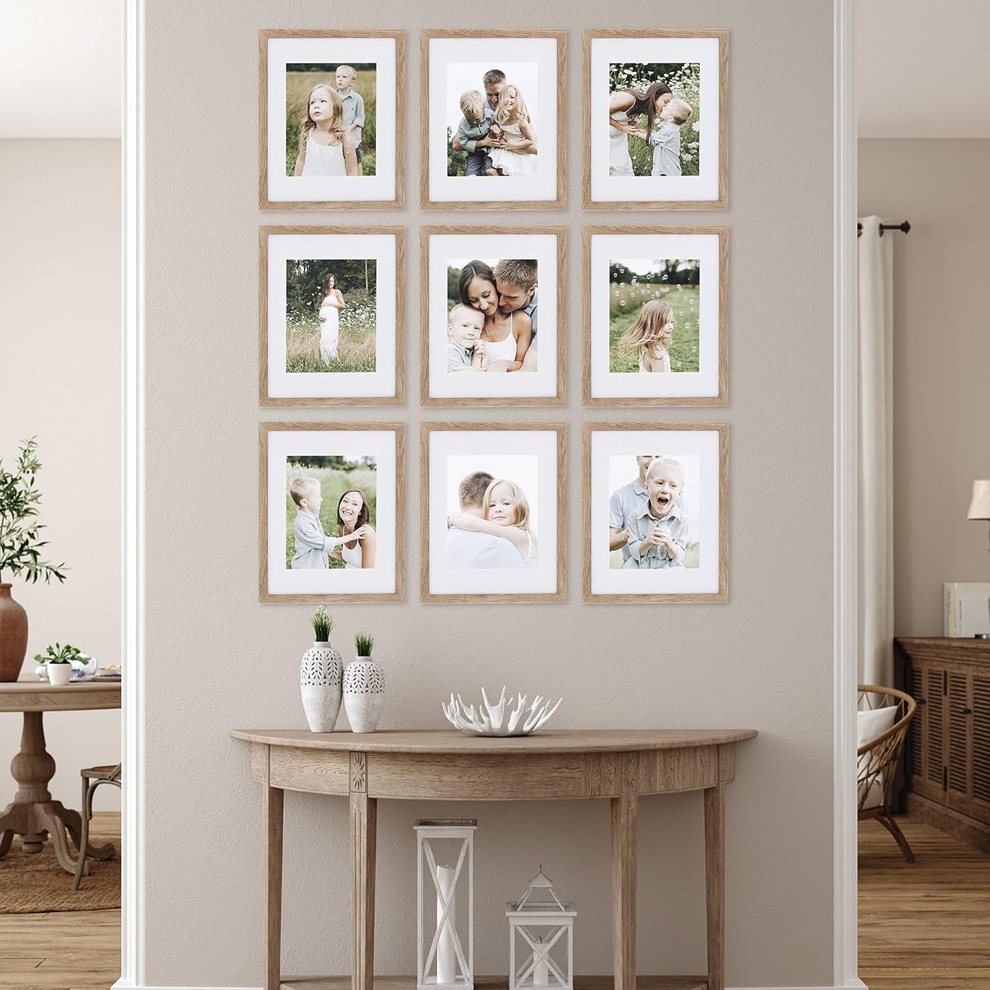 Sheffield Home 9 Piece Gallery Wall Frame Set, 11x14 in. matted to 8x10 in. (Matte Black)