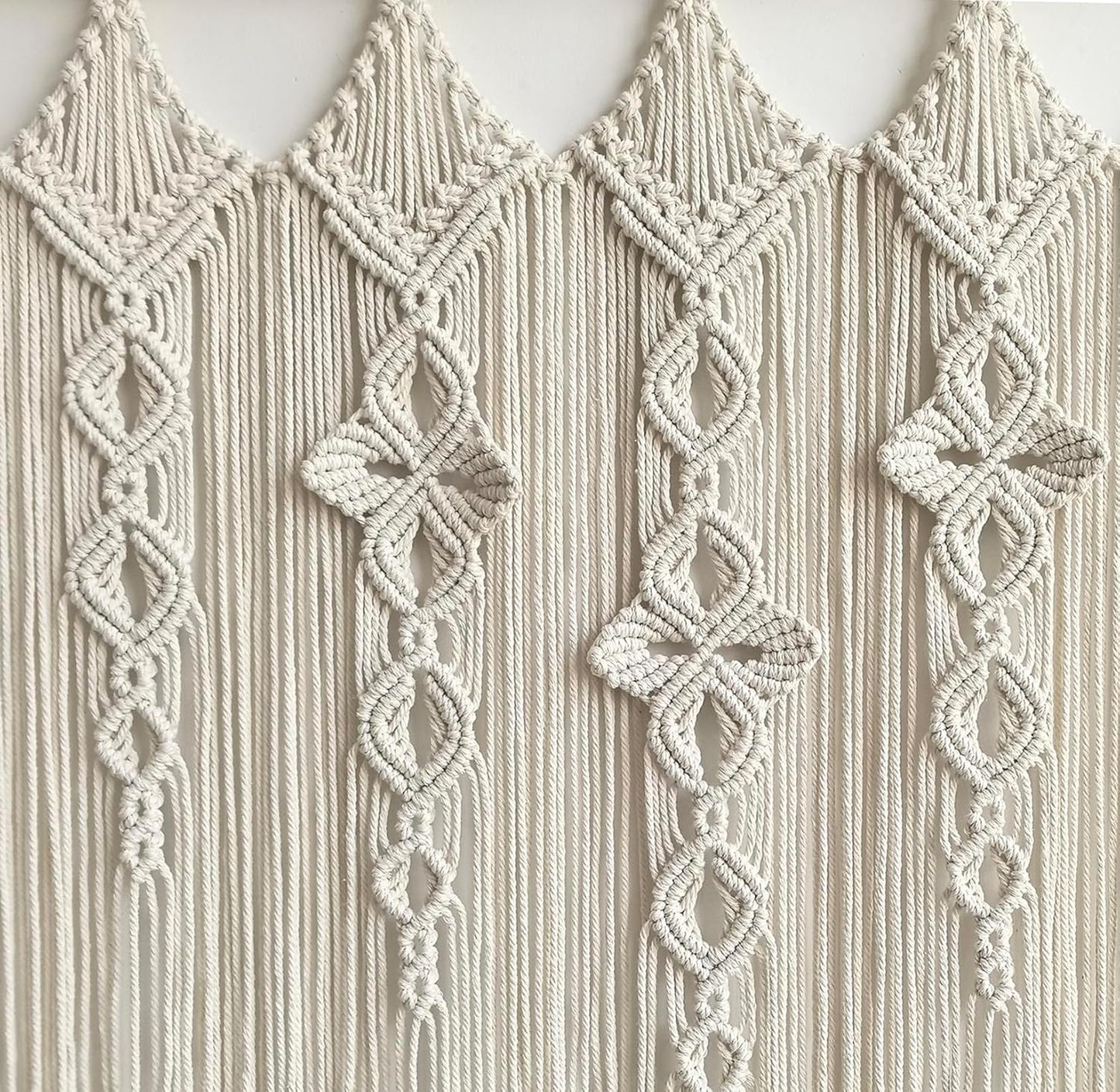 Achart Macrame Wall Hanging Large- Boho Wall Decor- large wall art- Wall Decor Living Room- Macrame Tapestry Boho Decor for Bedroom (Wooden Bead)