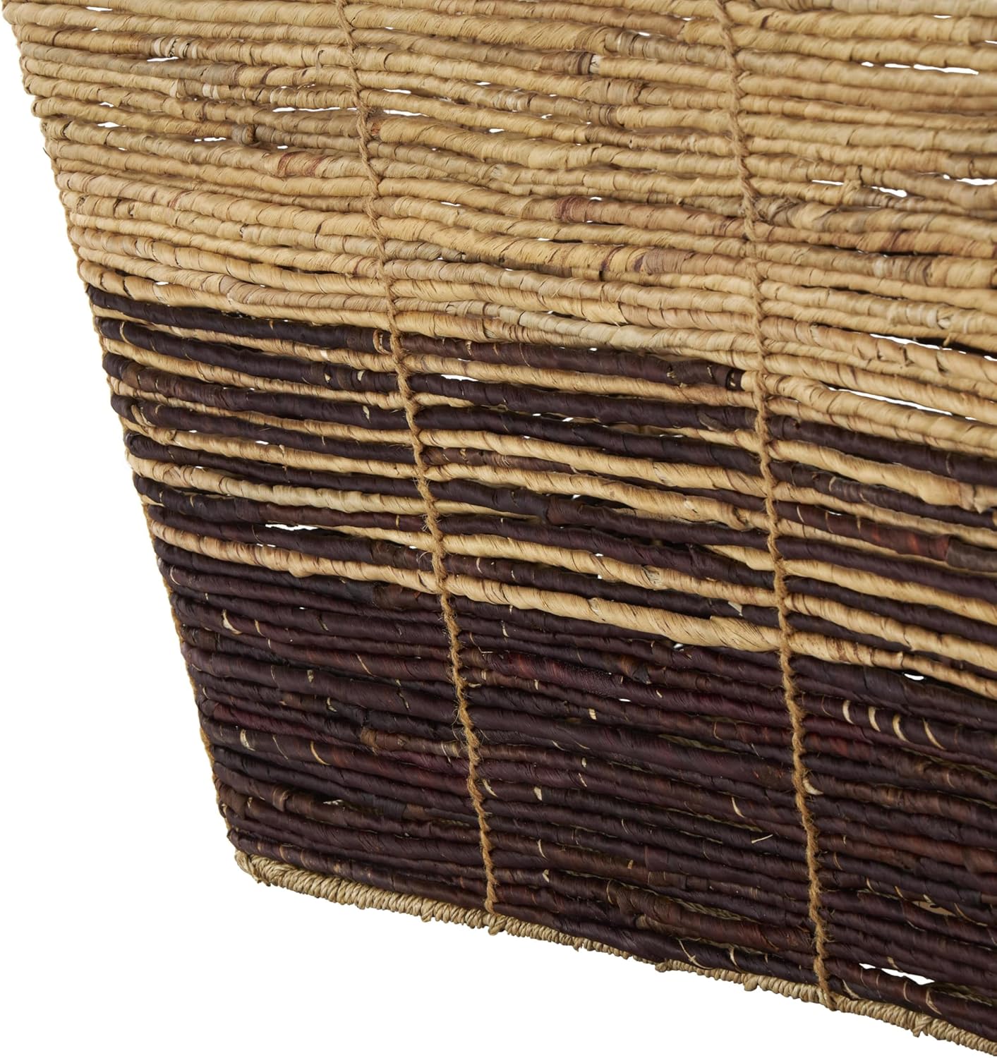 Deco 79 Seagrass Handmade Decorative and Functional Storage Basket Large Woven Basket Organizer with Ring Handles, Basket for Storage 20" x 18" x 19", Brown