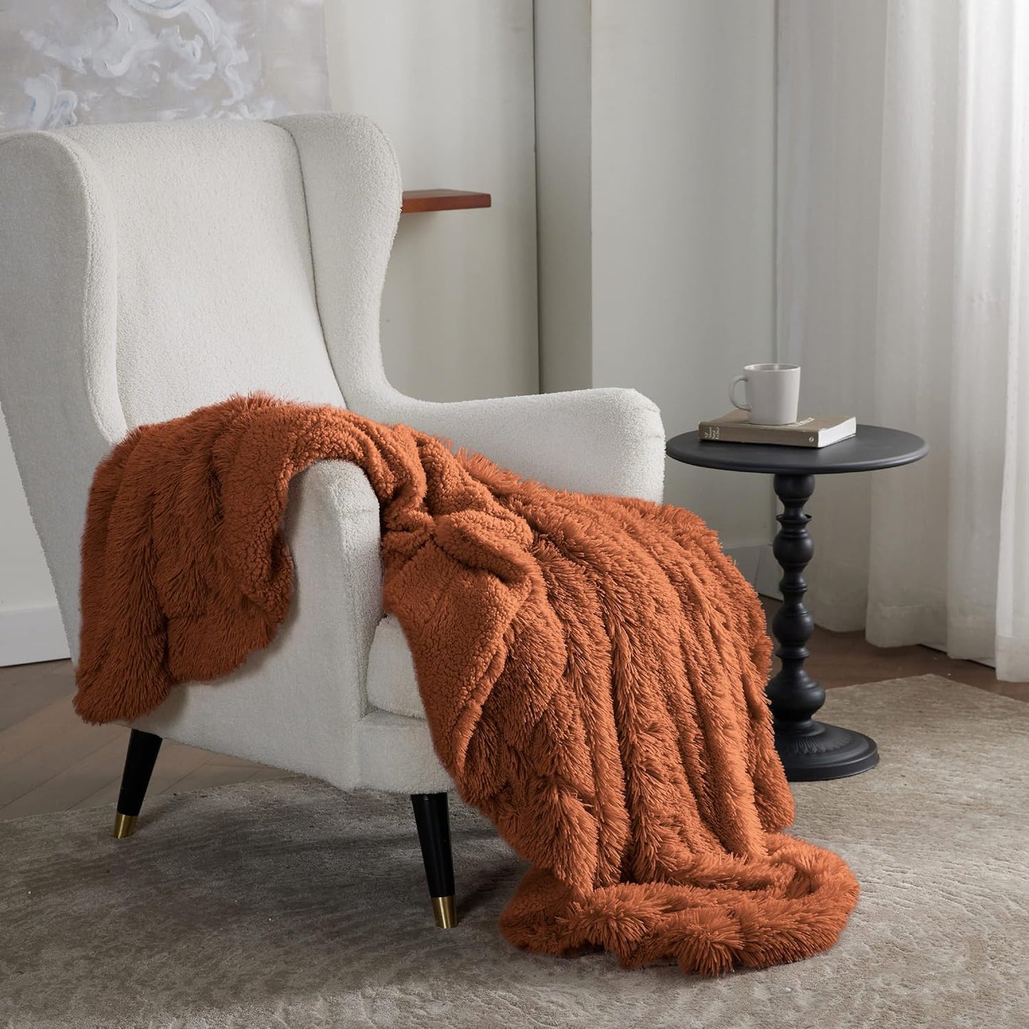 Bedsure GentleSoft Fluffy Fuzzy Faux Fur Throw Blanket for Couch, Soft Sherpa Fleece Cozy Gifts for Women, Plush Bed Blanket Room Decor for Men, Thick Warm Minky Teen Gifts Winter Bedding