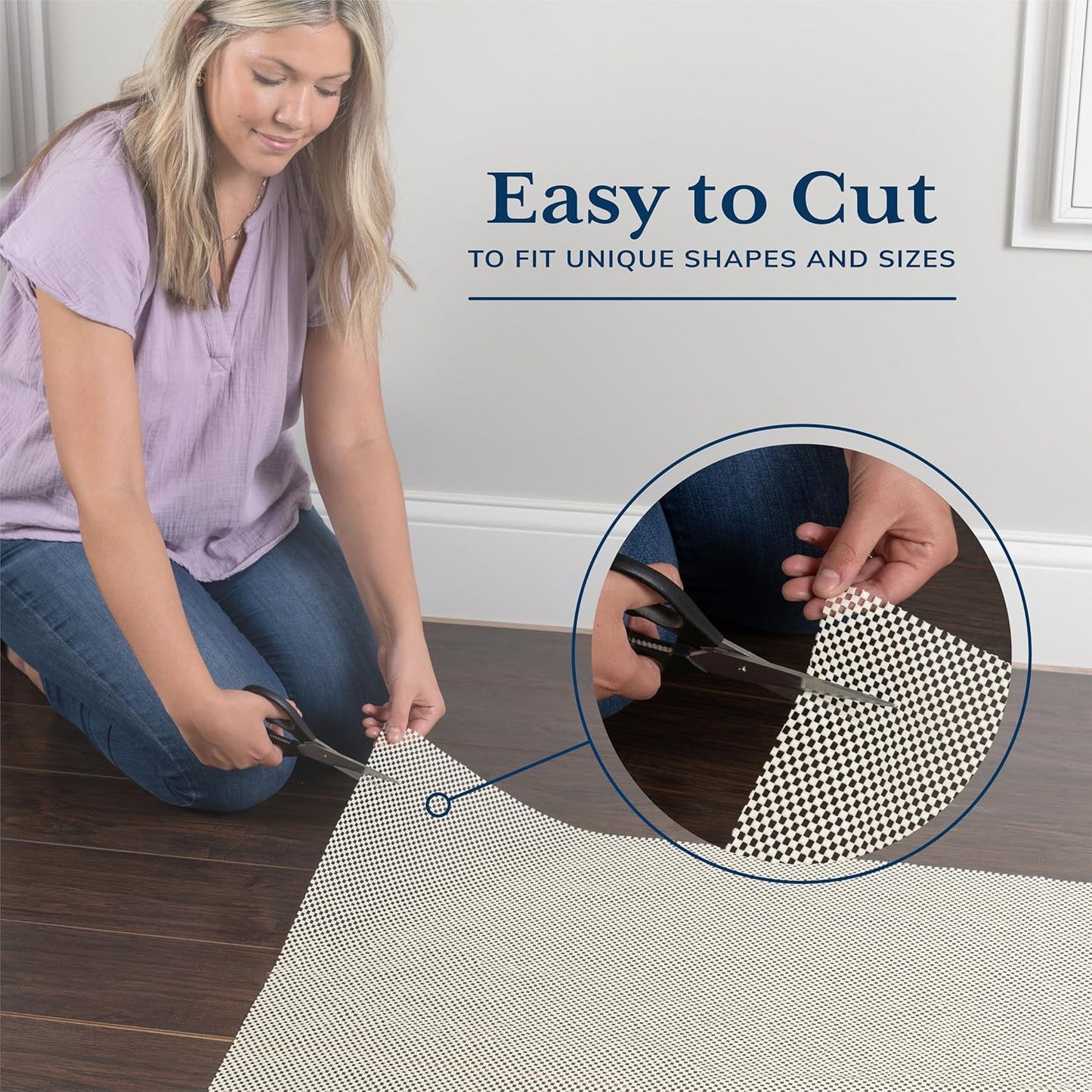 Veken Non Slip Rug Pad Gripper 8 x 10 Feet Extra Thick Pads for Any Hard Surface Floors, Keep Your Rugs Safe and in Place, Under Carpet Anti Skid Mat - Colors B