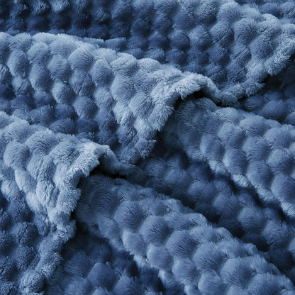 EXQ Home Fleece Throw Blanket for Couch or Bed - 3D Imitation Turtle Shell Jacquard Decorative Blankets - Cozy Soft Lightweight Fuzzy Flannel Blanket Suitable for All Seasons(50"×60",Beige)