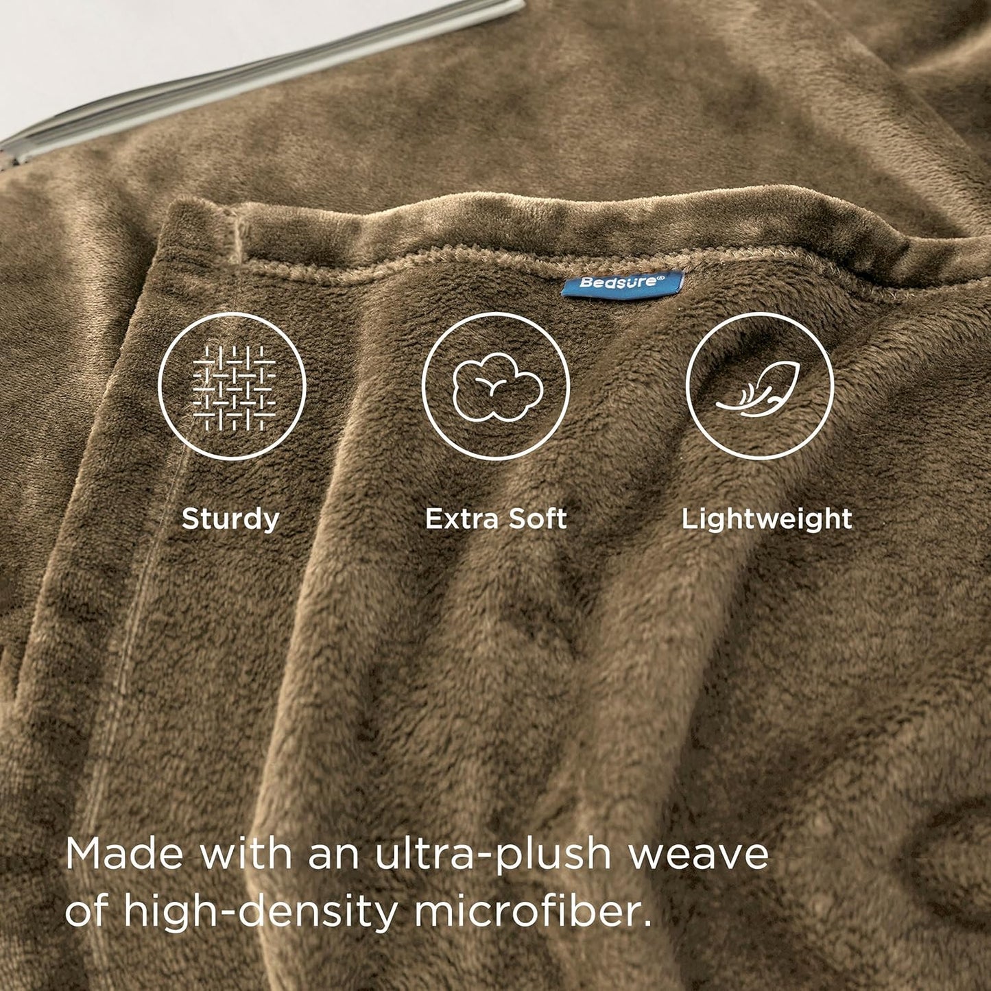 Bedsure GentleSoft Fleece Throw Blanket for Couch Grey - Lightweight Plush Fuzzy Cozy Soft Blankets and Throws for Sofa, Couch, Travel, Camping, 50x60 inches - Colors B