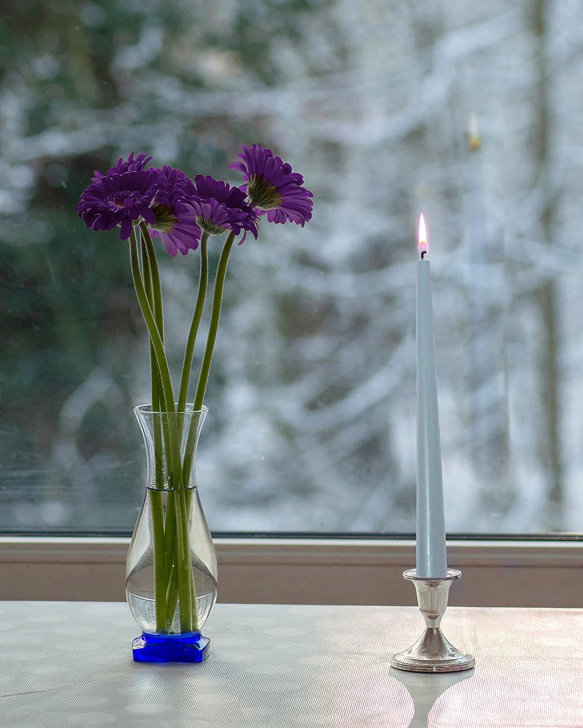 Hyoola Tall Taper Candles - 10 Inch Metallic Gold Unscented Dripless Taper Candles - 8 Hour Burn Time - 4 Pack