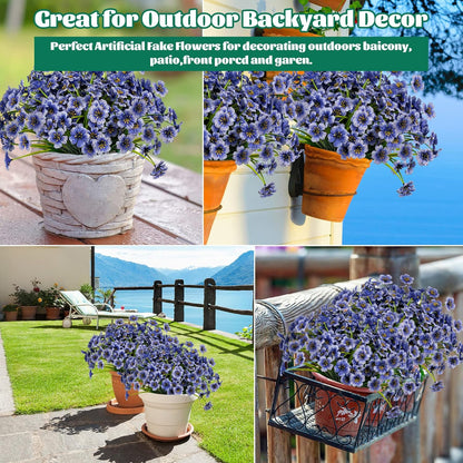 Lnoicy Artificial Greenery Plants Outdoor UV Resistant Fake Plants Boxwood Shrubs Grass,20 Bundles for Farmhouse Home Garden Office Patio Backyard Wedding and Indoor Outdoor Decoration