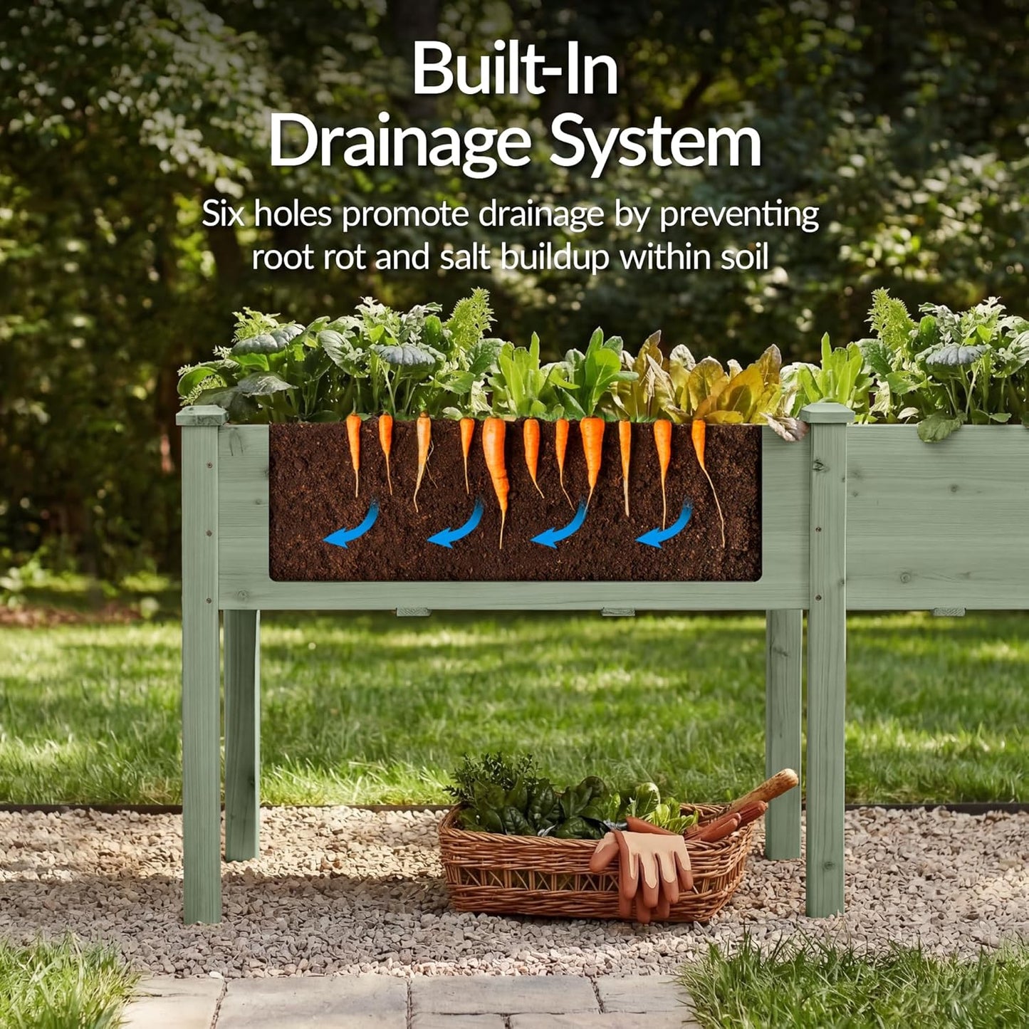 Best Choice Products 72x24x30in Raised Garden Bed, Elevated Wood Planter Box Stand for Backyard, Patio, Balcony w/Divider Panel, 6 Legs, 300lb Capacity - Natural