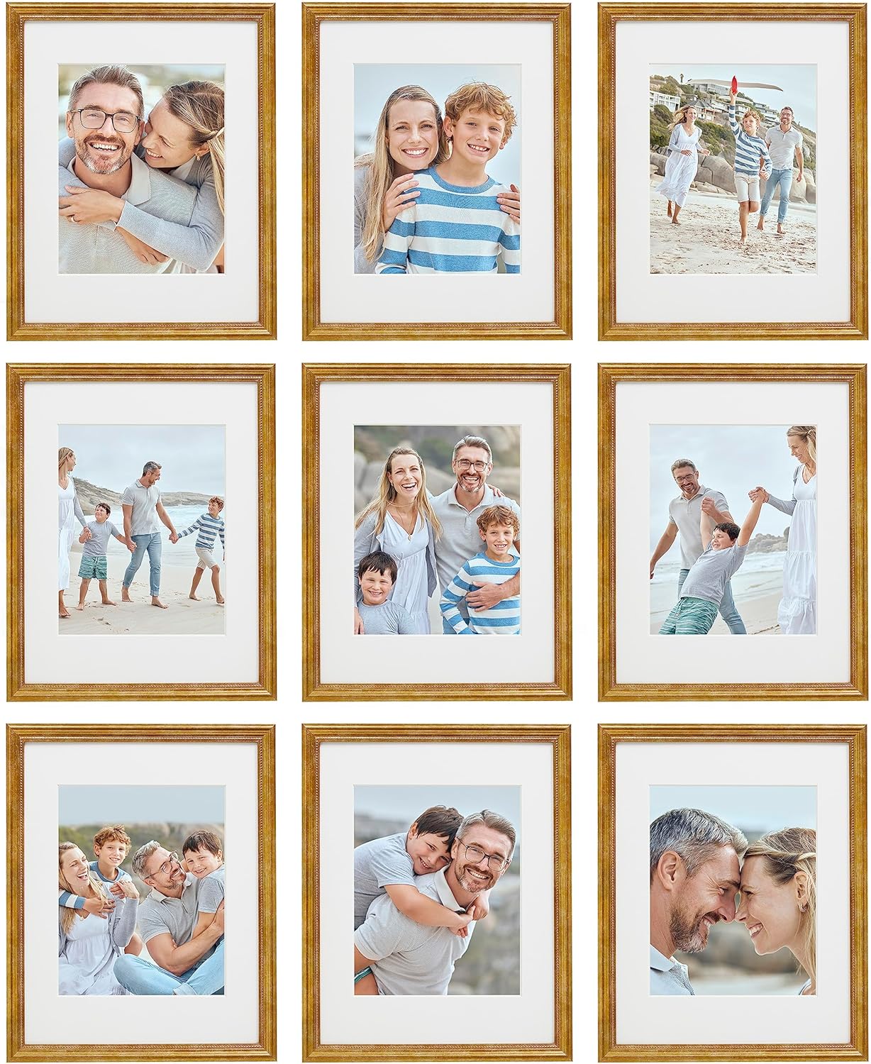 Sheffield Home 9 Piece Gallery Wall Frame Set, 11x14 in. matted to 8x10 in. (Matte Black)