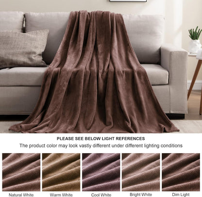BEDELITE Fleece Blanket Black Throw Blankets for Couch & Bed, Luxury Plush Cozy Fuzzy Blanket 50x60 inches, Super Soft Warm Lightweight Throw Blanket for Travel Camping - Colors A