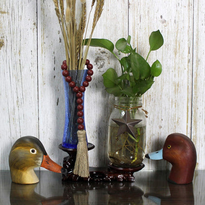 CVHOMEDECO. Wood Beads Garland with Tassels 3 PCS Farmhouse Rustic Wooden Prayer Bead String Wall Hanging Accent for Home Festival Decor. Natural
