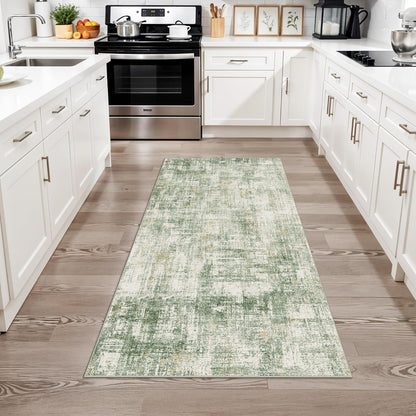 2x3 Washable Non-Slip Area Rug - Soft Low Pile Throw Rug for Kitchen Entryway Bedroom - Modern Indoor Door Mat with Rubber Backing (Beige Grey) - Colors B