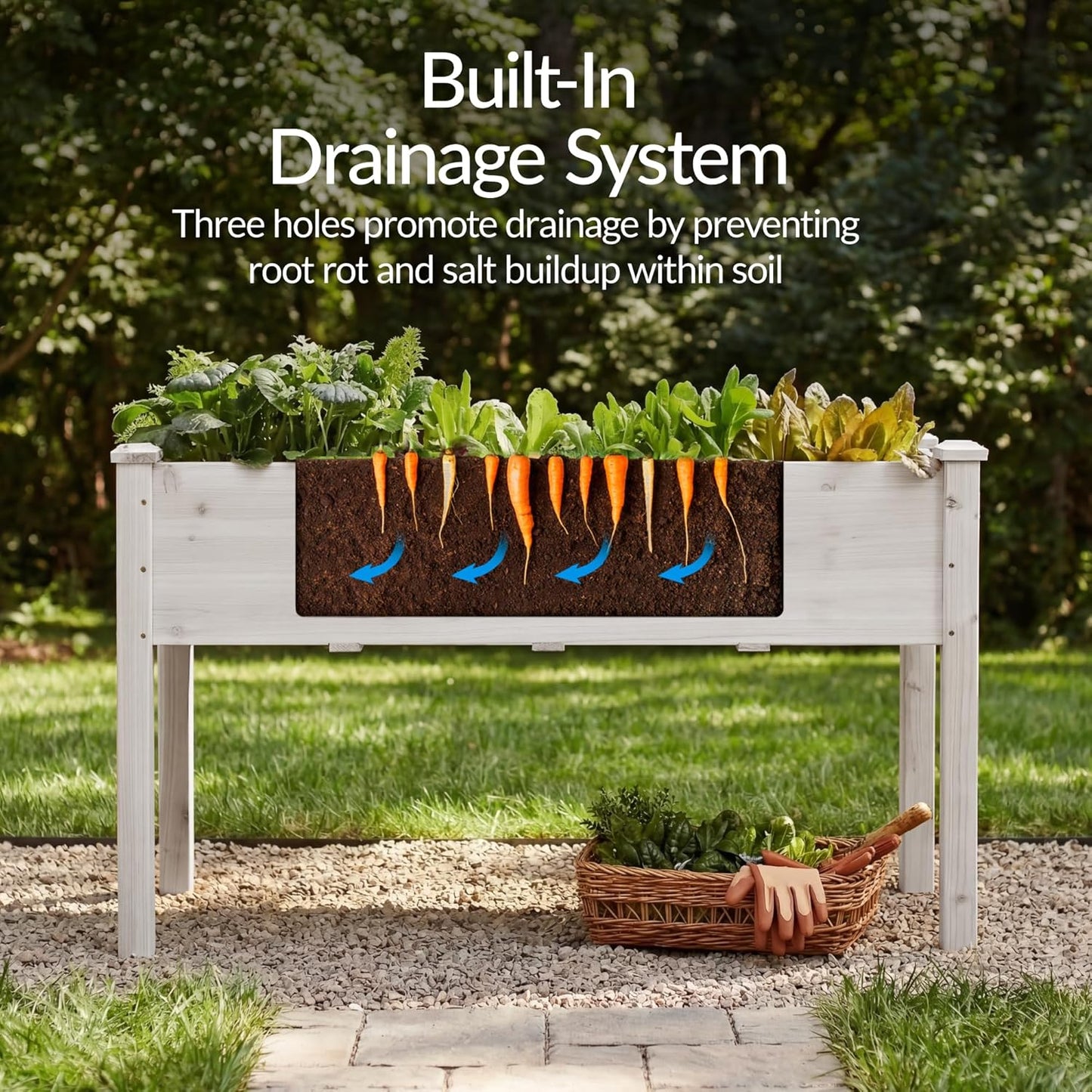 Best Choice Products 72x24x30in Raised Garden Bed, Elevated Wood Planter Box Stand for Backyard, Patio, Balcony w/Divider Panel, 6 Legs, 300lb Capacity - Natural