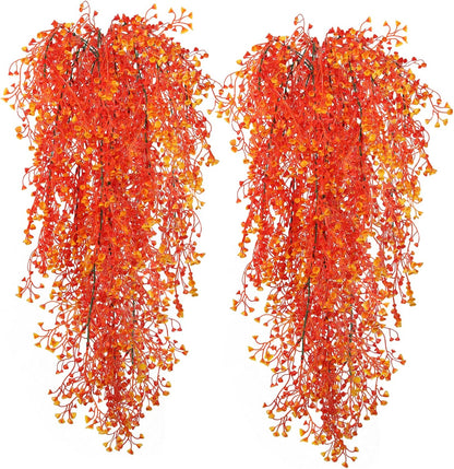 RECUTMS Fake Hanging Plants Artificial Ferns for Outdoor Hanging Faux Plants Vine Ivy Faux Fern Hanging Vines Wall Plants for Home Garden Party Wedding Decor (White 4P)