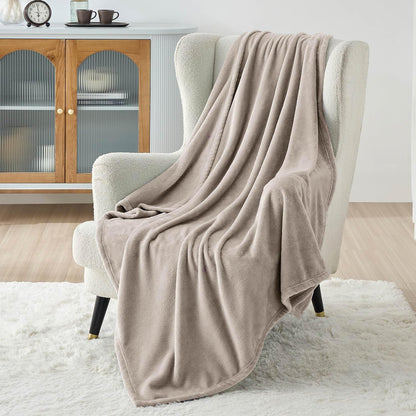 Bedsure GentleSoft Fleece Throw Blanket for Couch Grey - Lightweight Plush Fuzzy Cozy Soft Blankets and Throws for Sofa, Couch, Travel, Camping, 50x60 inches - Colors B