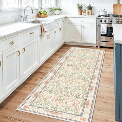 2x3 Washable Non-Slip Area Rug - Soft Low Pile Throw Rug for Kitchen Entryway Bedroom - Modern Indoor Door Mat with Rubber Backing (Beige Grey) - Colors A