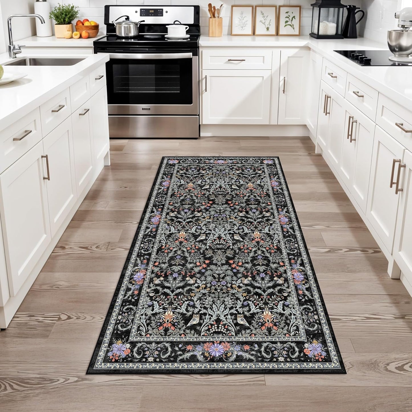 2x3 Washable Non-Slip Area Rug - Soft Low Pile Throw Rug for Kitchen Entryway Bedroom - Modern Indoor Door Mat with Rubber Backing (Beige Grey) - Colors B