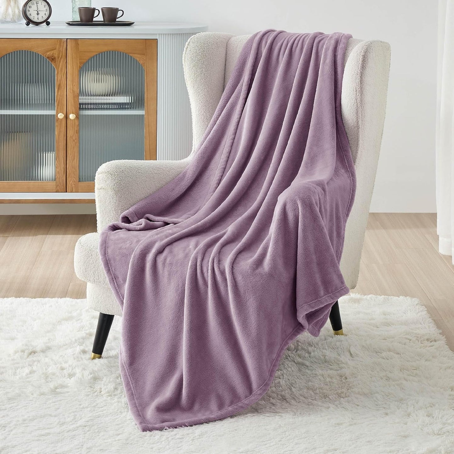 Bedsure GentleSoft Fleece Throw Blanket for Couch Grey - Lightweight Plush Fuzzy Cozy Soft Blankets and Throws for Sofa, Couch, Travel, Camping, 50x60 inches - Colors A