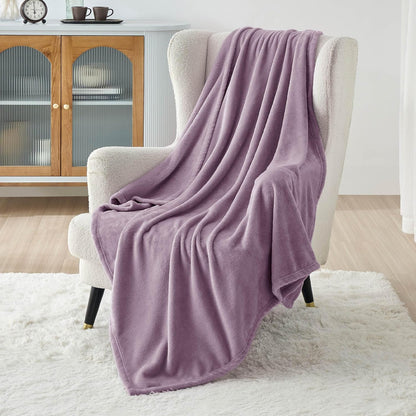 Bedsure GentleSoft Fleece Throw Blanket for Couch Grey - Lightweight Plush Fuzzy Cozy Soft Blankets and Throws for Sofa, Couch, Travel, Camping, 50x60 inches - Colors A
