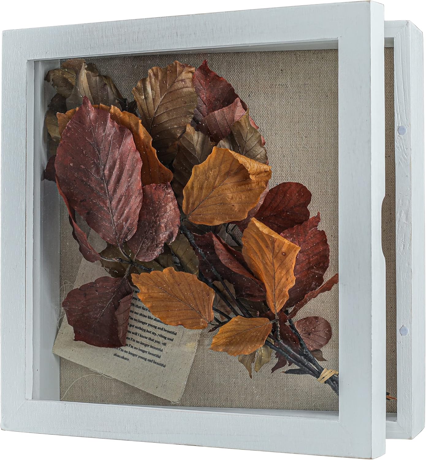 Freezing point Shadow Box Frame 8x8 Shadow Boxes Display Case with Linen Back Memorabilia Awards Medals Bouquet Photos Picture Badge Wedding Memory Box for Keepsakes Carbonized Small Pin Board