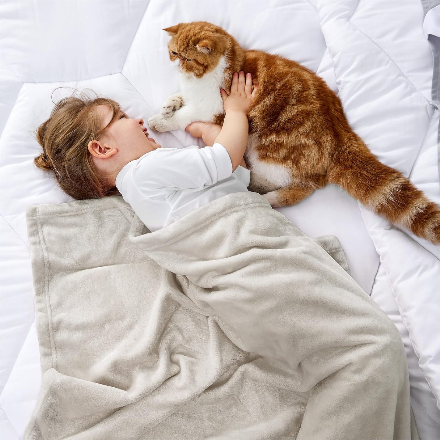 Bedsure GentleSoft Fleece Throw Blanket for Couch Grey - Lightweight Plush Fuzzy Cozy Soft Blankets and Throws for Sofa, Couch, Travel, Camping, 50x60 inches - Colors A