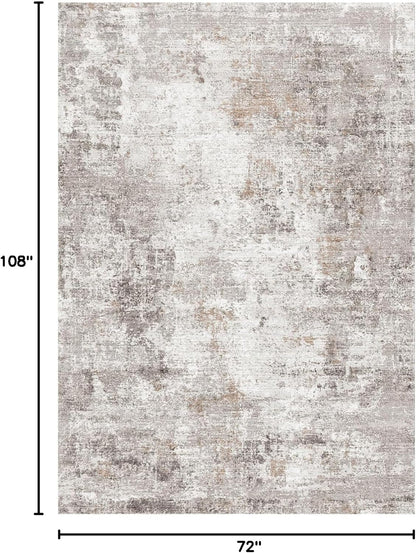 2x3 Washable Non-Slip Area Rug - Soft Low Pile Throw Rug for Kitchen Entryway Bedroom - Modern Indoor Door Mat with Rubber Backing (Beige Grey) - Colors B