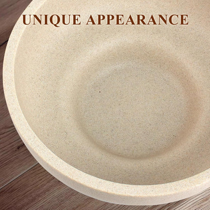 YMXYJM Large Decorative Bowl, Modern Handicraft Resin Bowls for Home Decor, Decorative Fruit Bowl for Kitchen Counter, Stylish Key Bowl for Entry Table, Artificial Stone Resin Beige